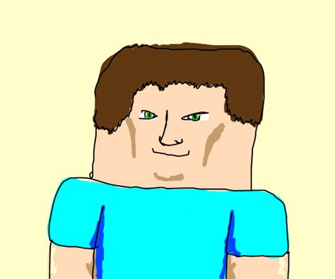 steve from minecraft but realistic face - Drawception