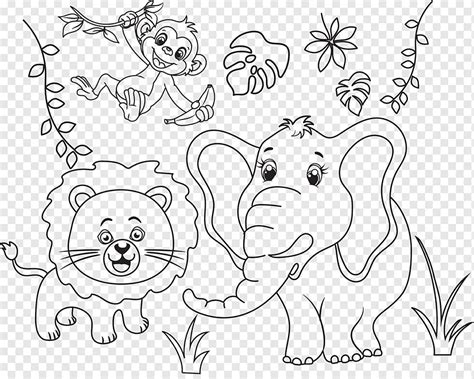 Wild nature drawing cute animals handdrawn cartoon sketch, png | PNGWing