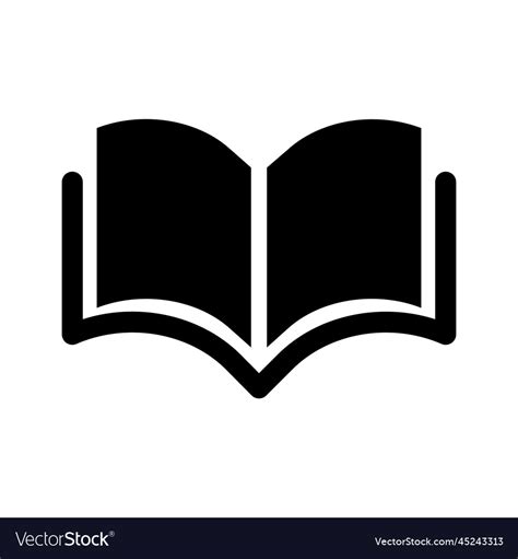 Open book silhouette icon or reading study Vector Image