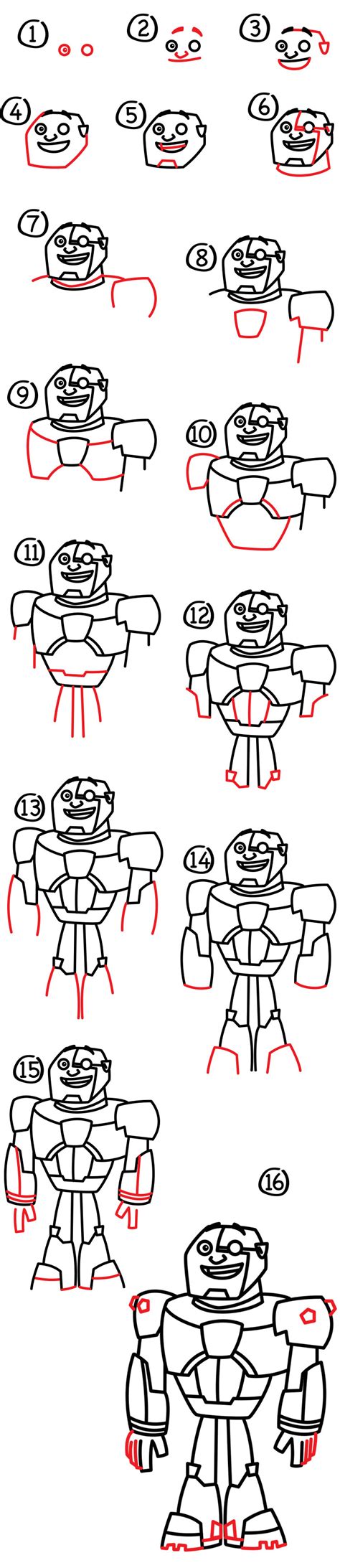 How To Draw Cyborg From Teen Titans Go! - Art For Kids Hub