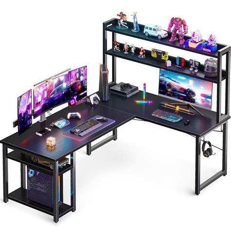 Buy ODK L Shaped Gaming Desk with Hutch, Computer Desk with Storage Shelves, 59" L Shaped Desk ...