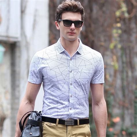 Dress Shirt Men Short Sleeve Top Quality Smart Casual Mens Clothes ...