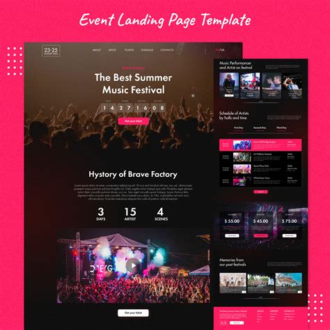 Modern Event Landing Page Template | Master Bundles