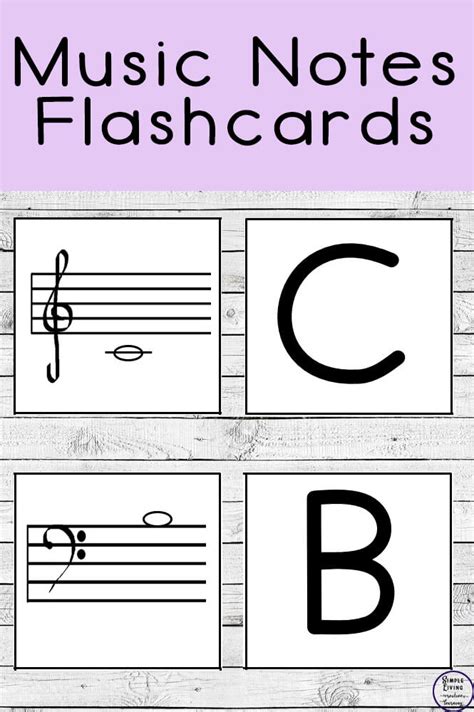 Music Notes Flashcards - Simple Living. Creative Learning