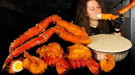 KING CRAB SEAFOOD BOIL MUKBANG | CHEESE ALFREDO SAUCE | SEAFOOD MUKBANG | ASMR EATING | ASMR FOOD