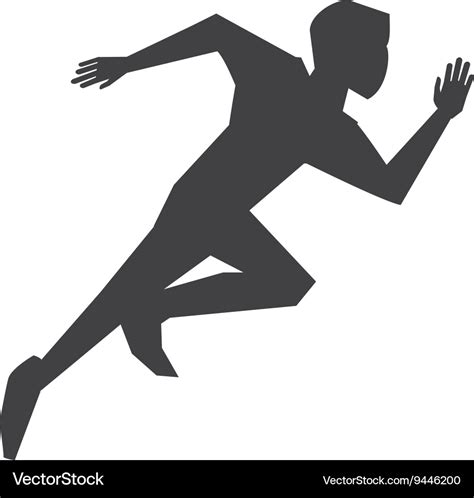 Person running silhouette Royalty Free Vector Image