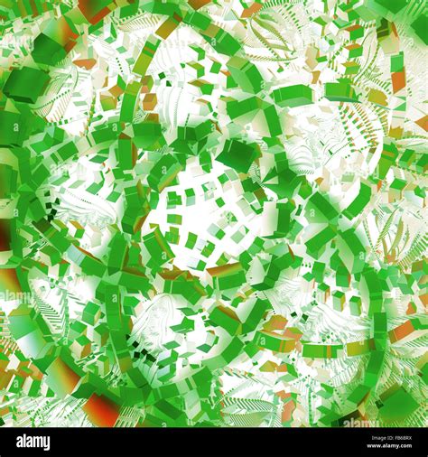 Green 3D abstract with some industrial elements. Digital art Stock Photo - Alamy