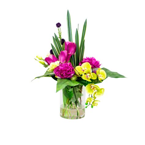 Orchid, Tulip And Peony Arrangement Mixed