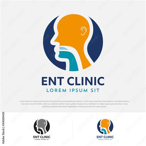 ENT logo Head for ear, nose, throat doctor. logo Line vector icon. Editable stroke. illustration ...