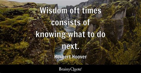 Herbert Hoover - Wisdom oft times consists of knowing what...