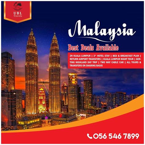 an advertisement for malaysia's best hotel in the world, with two skyscrapers lit up at night