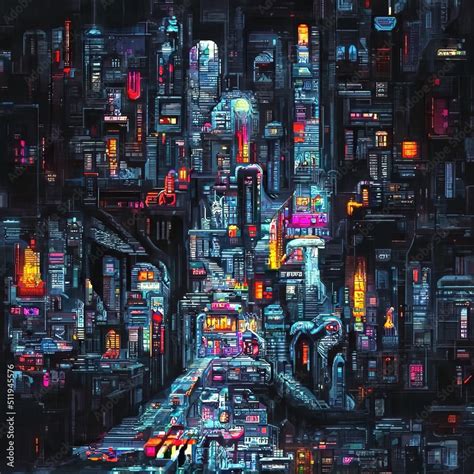 Cyberpunk city street. Sci-fi wallpaper. Futuristic city scene in a ...