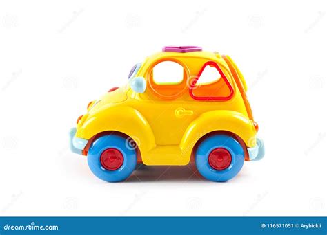 Yellow toy car stock image. Image of fuel, childhood - 116571051