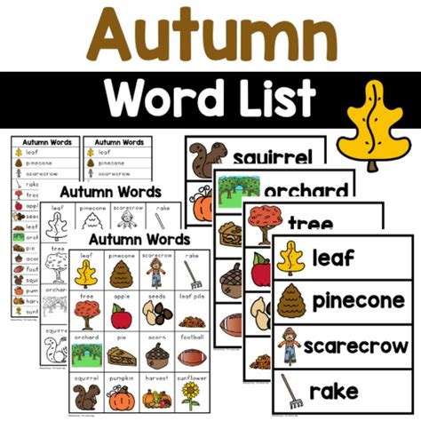 Autumn - fall Words - The Teacher Bag