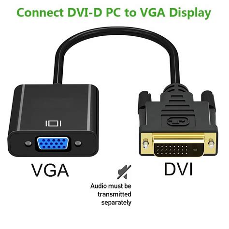 DVI-D to VGA Adapter, ZMART DVI-D 24+1 to VGA Male to Female Adapter - Walmart.com