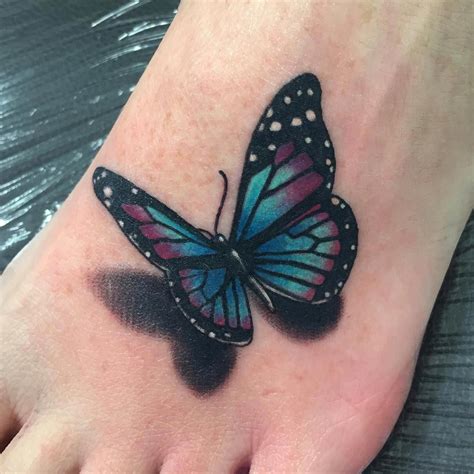 inside foot tattoo #Sleevetattoos | Realistic butterfly tattoo ...