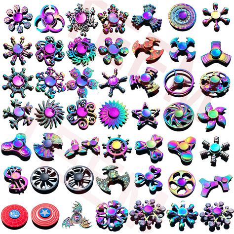 120 Types In Stock Fidget Spinner Rainbow Hand Spinners Tri Fidget ...