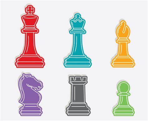 Colorful Chess Pieces Vector Vector Art & Graphics | freevector.com