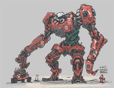 mecha sketch, Max Li on ArtStation at https://www.artstation.com/artwork/z1rwZ | Arte de robô ...