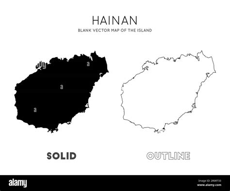 Hainan map. Blank vector map of the Island. Borders of Hainan for your ...