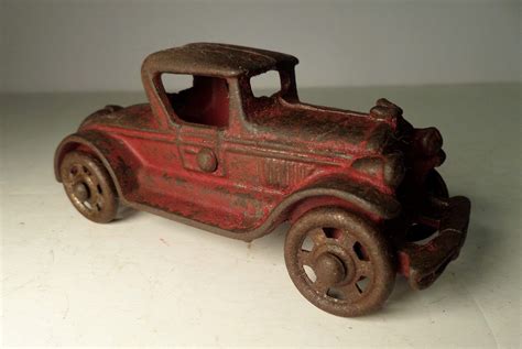 Vintage Antique A C WILLIAMS CAST IRON TOY CAR RED COUPE 5" Arcade ...