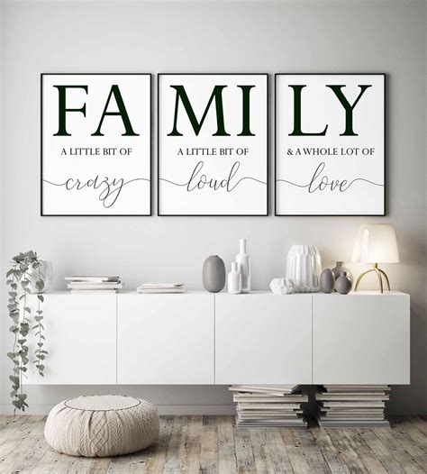 Family sign,Family a little bit of crazy print,Set of 3 Prints,Family quotes,Home Decor signs ...