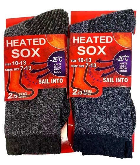 Wholesale Men's Heated Socks - Thermal, Black, Navy