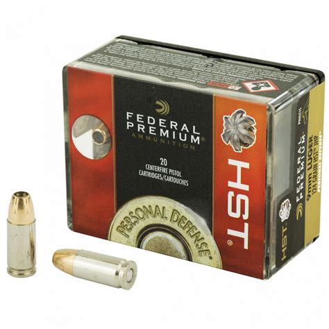 Fed Premium Hst 9mm 124 Grain Jacketed Hollow Point 20/200 - 4Shooters