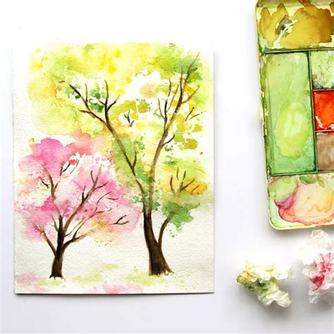 Easy Watercolor Painting Tree (with Fall Colors!) - A Piece Of Rainbow