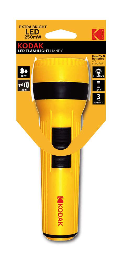 LED Flashlight Handy Yellow – Kodak Batteries