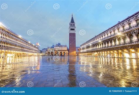 Venice - Piazza San Marco at Night Stock Image - Image of architecture, italy: 72869509