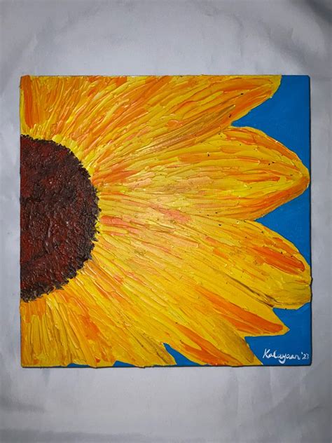 Sunflower Textured Art on Carousell