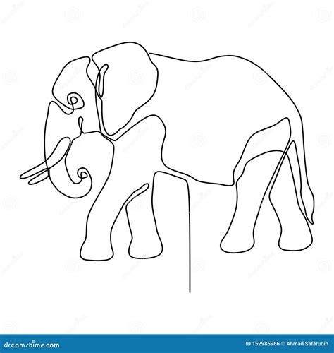 Elephant Line Drawing