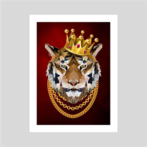 Tiger King Gangster Golden Crown, an art print by LemoBoy - INPRNT