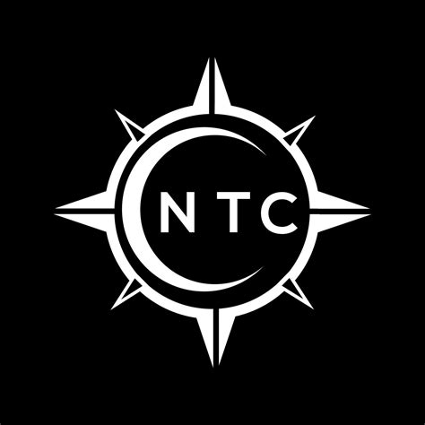 NTC abstract monogram shield logo design on black background. NTC creative initials letter logo ...