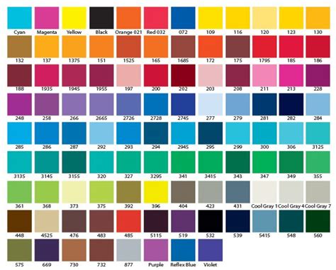 Outstanding Pantone Color Chart Cmyk Pms 129