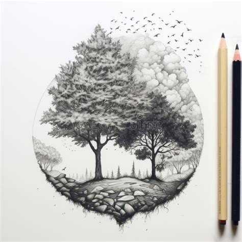 Forest Illustration Pencil