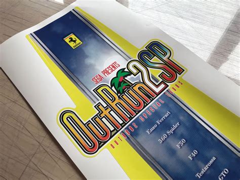 Outrun 2 SP Seat sticker Japanese Version - Arcade Art Repro