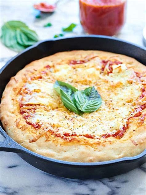 Cheese Pizza Recipe - Skillet Pizza w/ 4 Cheeses