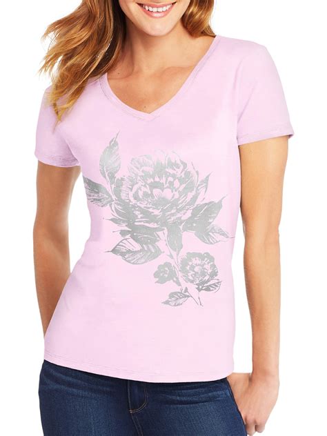 Hanes - Women's Short-Sleeve V-Neck Graphic T-Shirt - Walmart.com