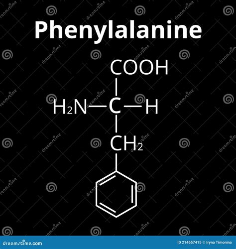 Phenylalanine Molecular Structure. Phenylalanine Skeletal Chemical Formula. Chemical Molecular ...