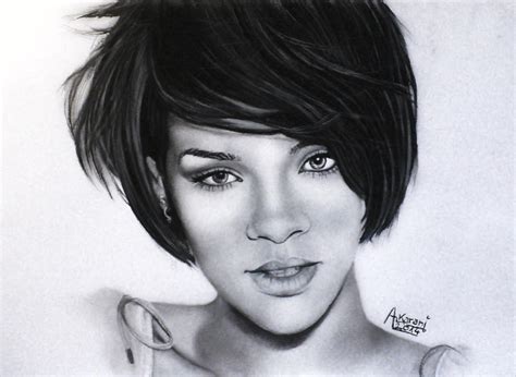 Rihanna Portrait Drawing by Red-Flash-Art on DeviantArt