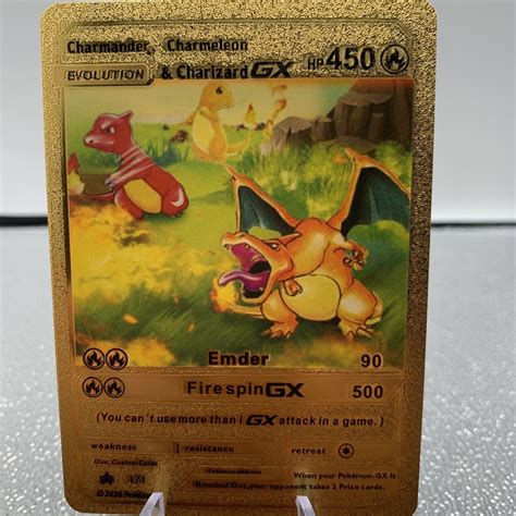 Mavin | Charmander Charmeleon & Charizard GX Evolution Gold Foil FanArt ...