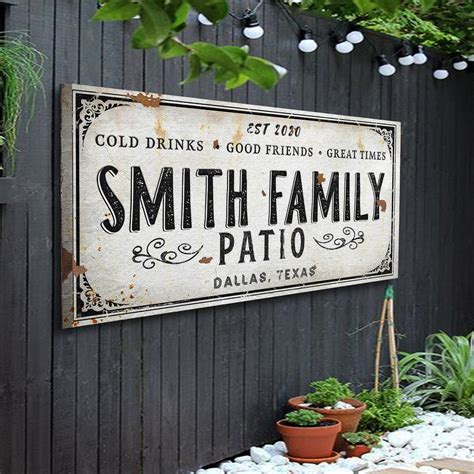 Farmhouse Patio Signs Personalized Backyard Signs Porch Decor | Etsy