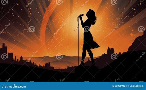 Singer As a Silhouette Illustration - Beautiful Wallpaper Stock ...