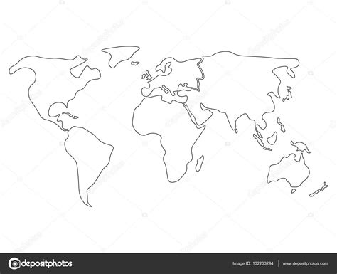 simple outline of the world good maps world map outline contin | World ...