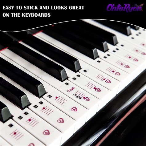 Piano Keyboard Stickers by OntaRyon, Note Stickers for Piano Keys – 49 ...