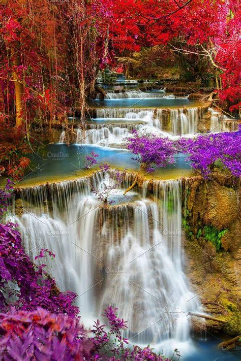 Waterfall featuring autumn, background, and beautiful, a Nature Photo by Pushish Images | Tempat ...