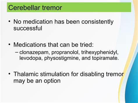 Differential diagnosis of tremors