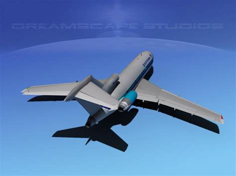 3d model airline boeing 727 727-100